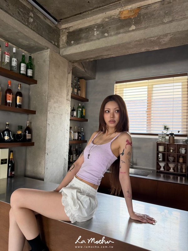 手工鉚釘坑條BRA背心